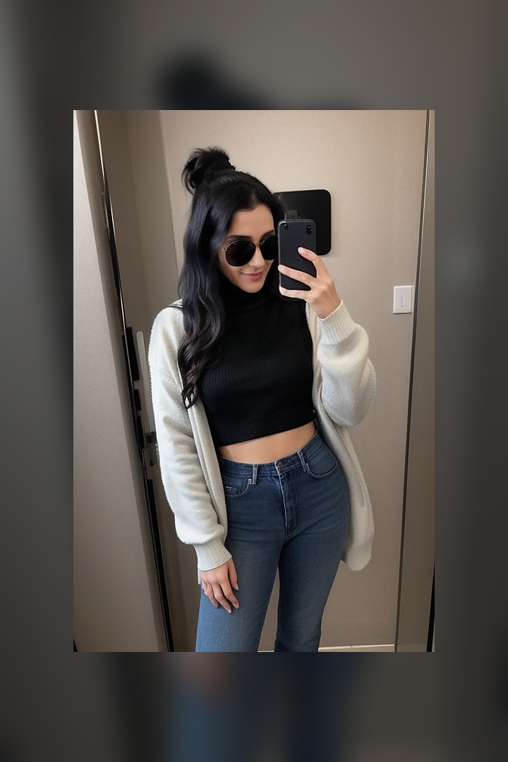 Pool mirror selfie AI sample